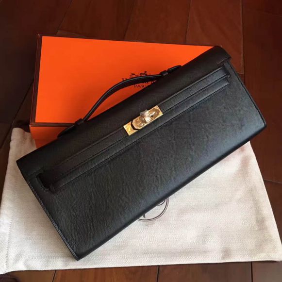 Hermes epsom Kelly 31CM Women Clutch Bags