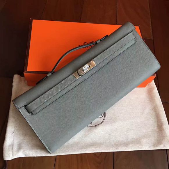 Hermes epsom Kelly 31CM Women Clutch Bags