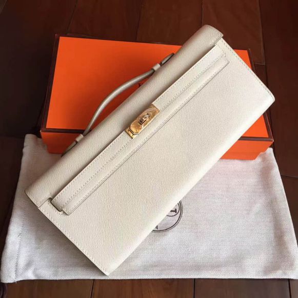 Hermes epsom Kelly 31CM Women Clutch Bags