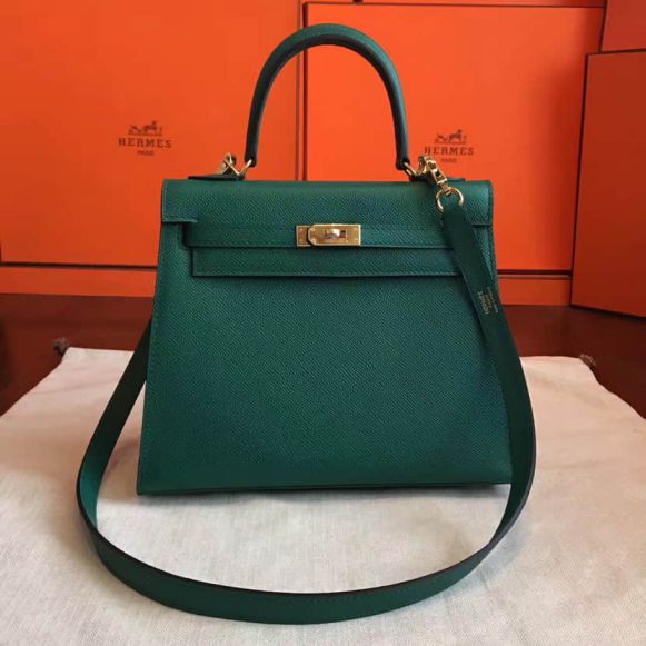 Hermes Epsom Kelly 25CM Women Tote Bags