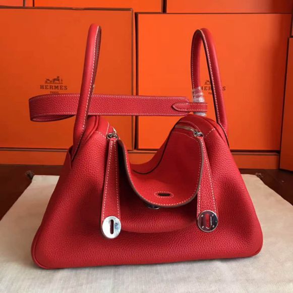 Hermes Leather lindy 30CM Women Shoulder Bags