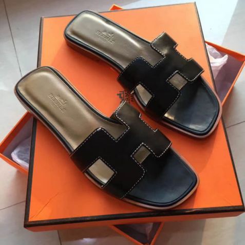 Hermes Leather Women Slippers