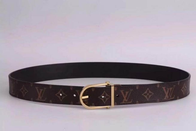 LV 3.5cm Damier Canvas Leather Silver LOGO Men Belts