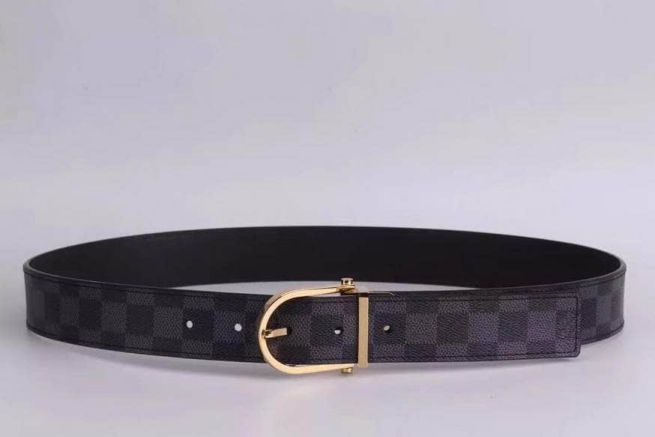 LV 3.5cm Damier Canvas Leather Silver LOGO Men Belts