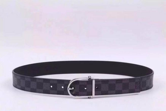 LV 3.5cm Damier Canvas Leather Silver LOGO Men Belts