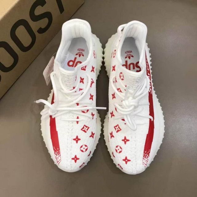 LV x Supreme adidas Yeezy Boost 350V2 Men Sandals