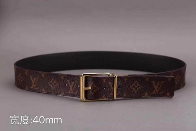 LV Monogram Canvas Leather Silver LOGO Men Belts