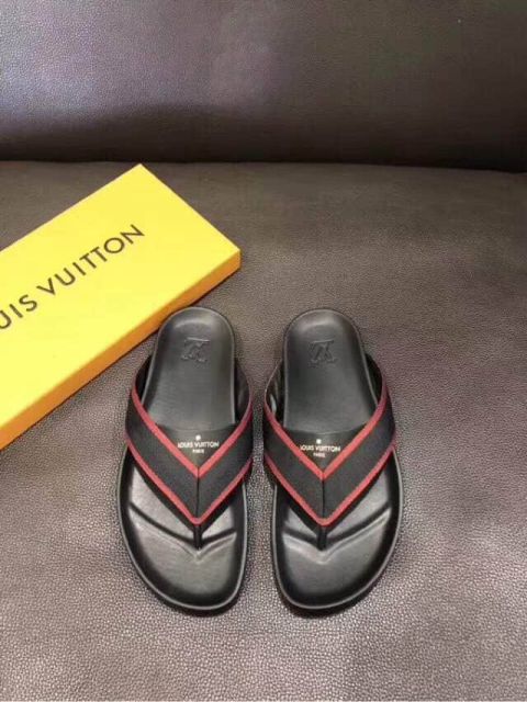 LV Men Causal Leather Slippers