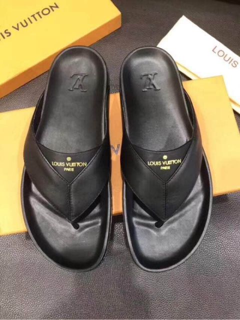 LV Men Causal Leather Slippers