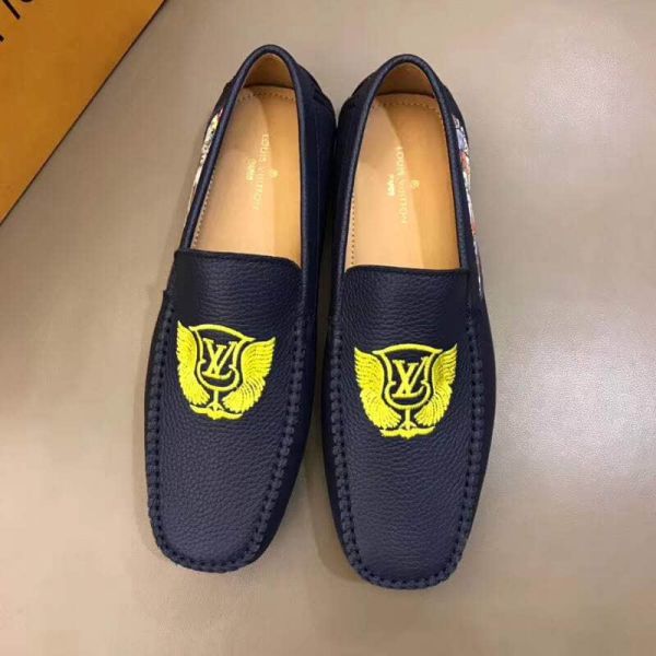 2018 LV Embroidery Causal Men Driver Shoes