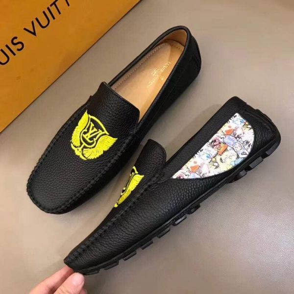 2018 LV Embroidery Causal Men Driver Shoes