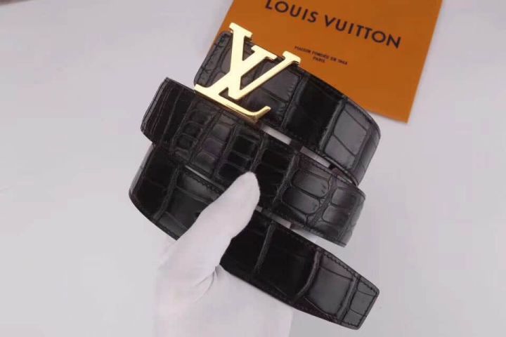 LV Leather Crocodile Men Belts