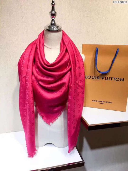 LV Paris 40% Wool Cashmere Silk Square Women Scarves