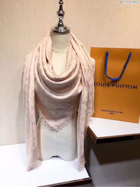 LV Paris 40% Wool Cashmere Silk Square Women Scarves