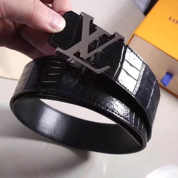 LV Crocodile Classic Black Crocodile 40mm M9896T Men Belts