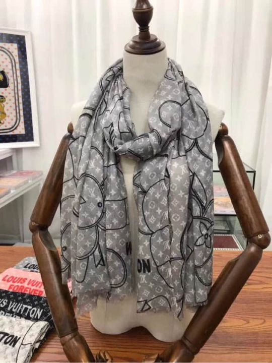 LV Limited Edition Vivienne Cashmere Square Women Scarves