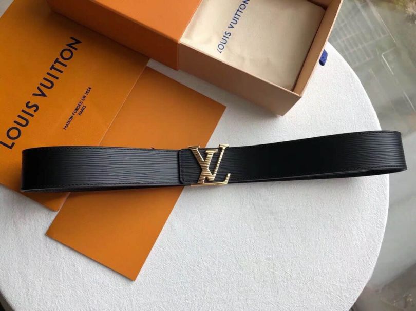 LV INITIALES Black Epi 40mm Men Belts