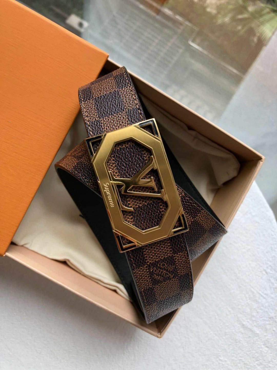 LV Classic Leather 3.5cm Men Belts