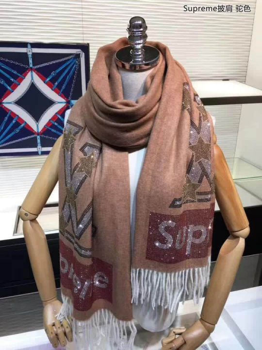 2018 LV x SUPREME Cashmere Women Scarves