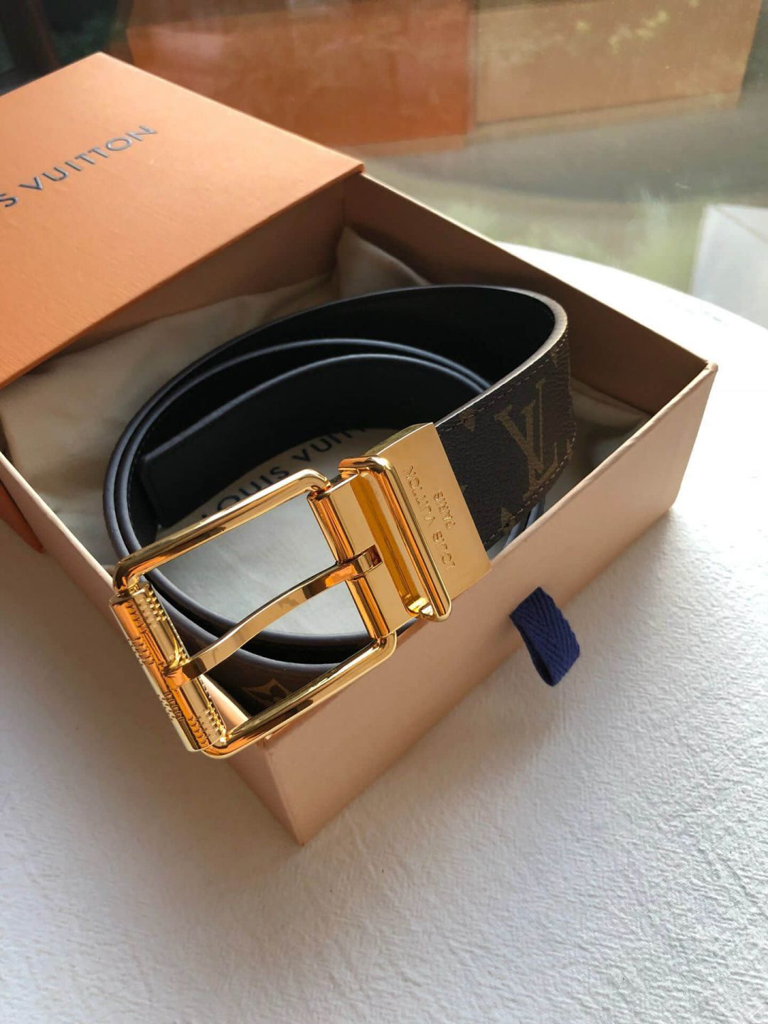 LV 3.5cm Classic Men Leather Belts