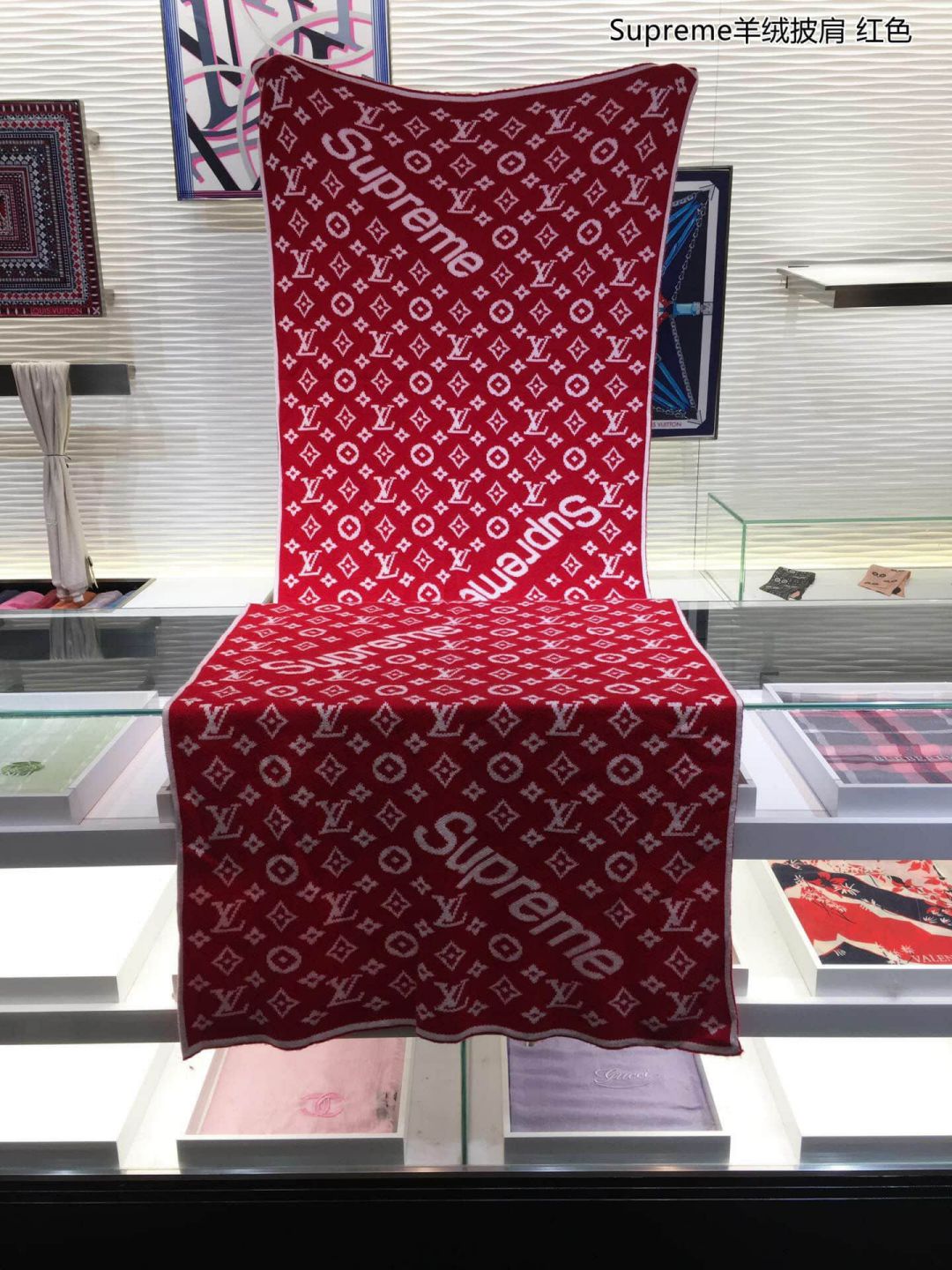 2018 LV x SUPREME Cashmere Women Scarves