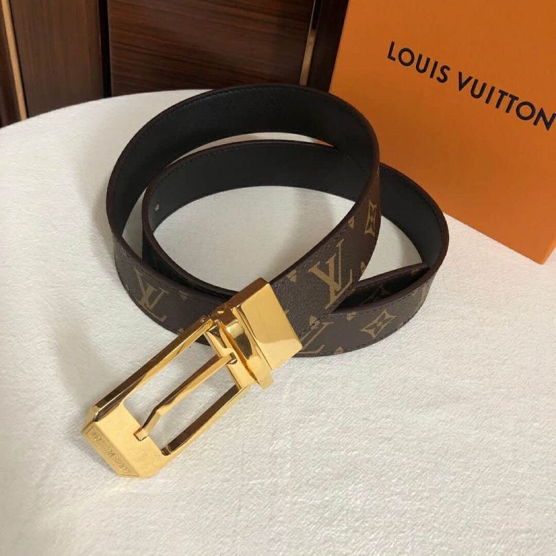 LV Classic Leather 3.5cm Men Belts