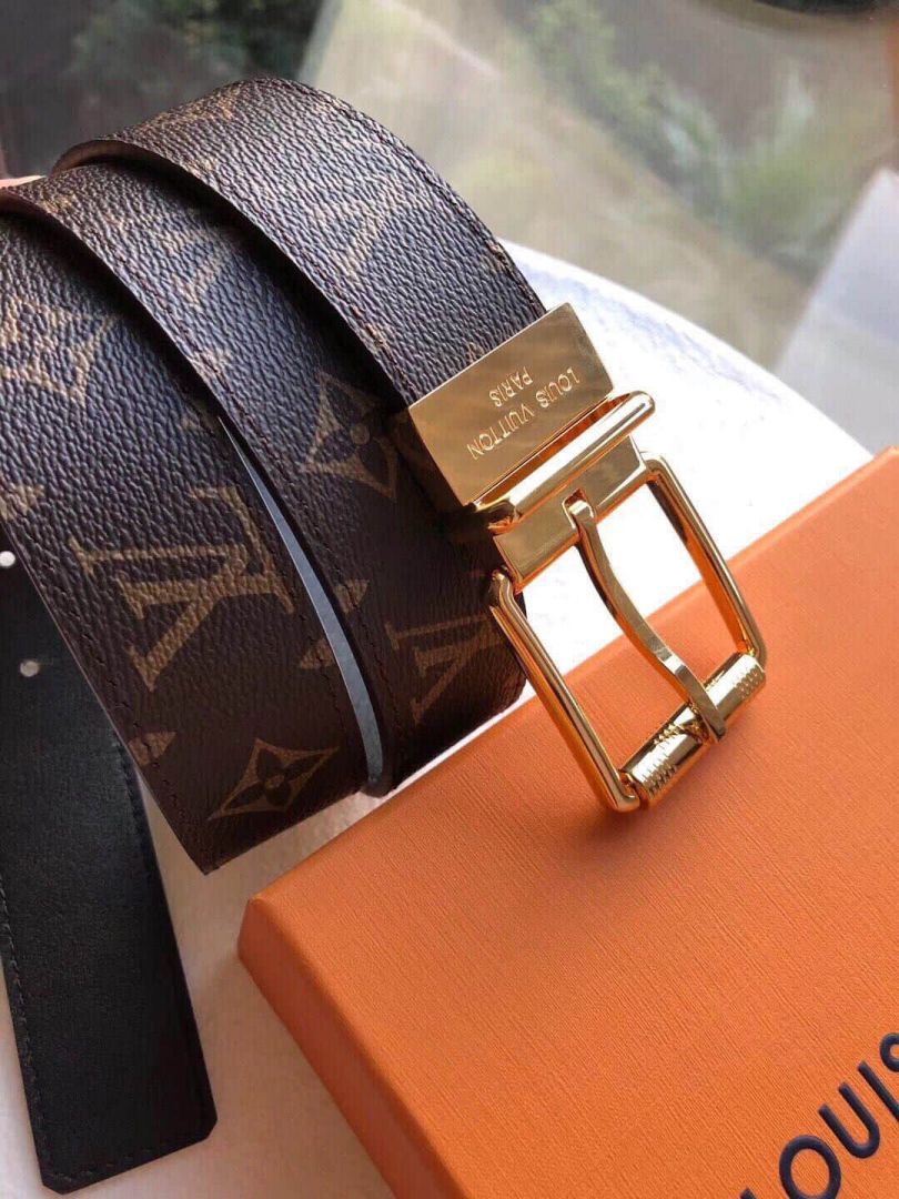 LV Classic Leather 3.5cm Men Belts