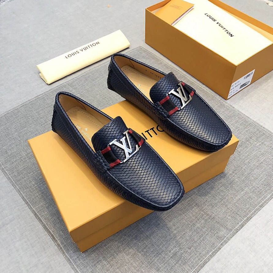 2019 LV Leather Apricot Men Loafers