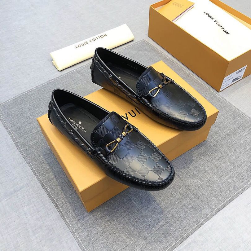 2019 LV Men Black Loafers