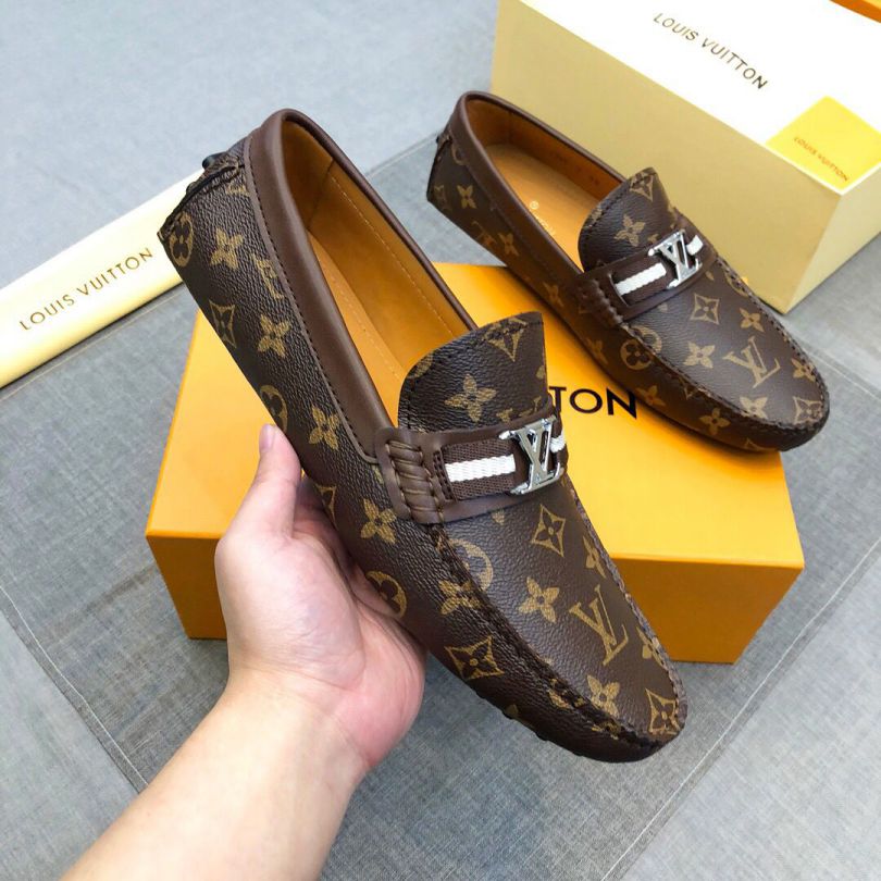 2019 LV Apricot Men Loafers