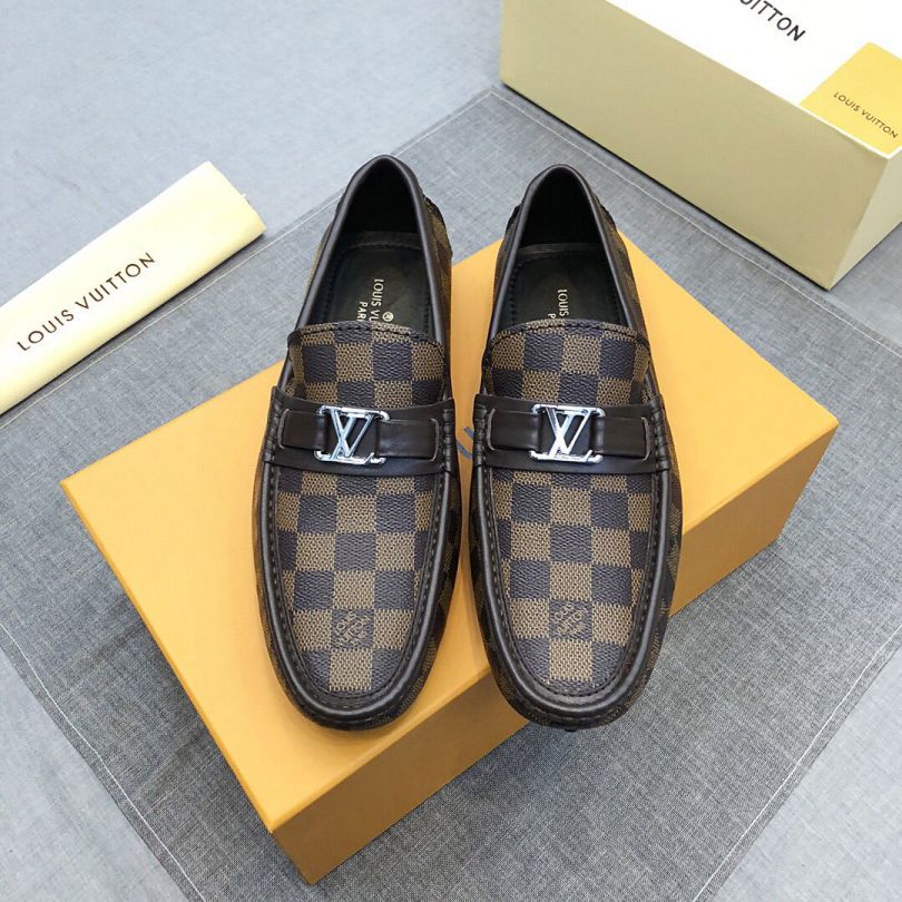 2019 LV Apricot Men Loafers