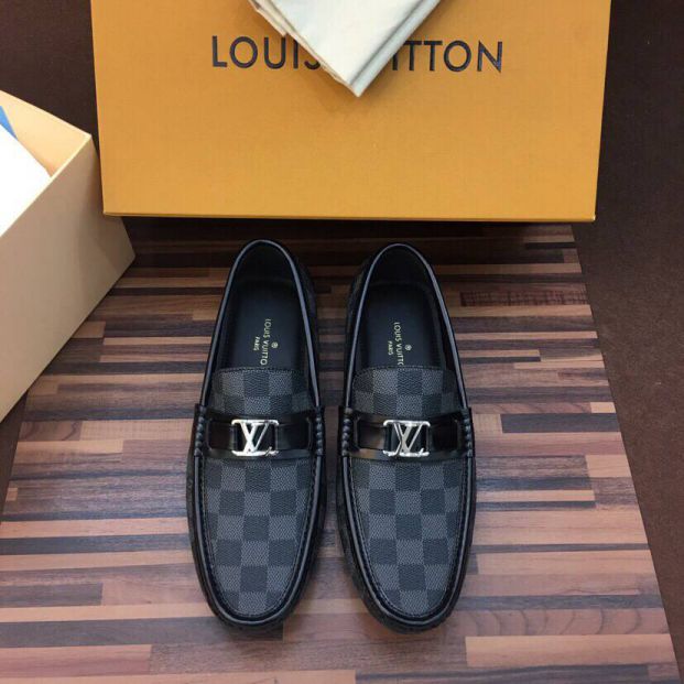 LV Damier Graphite Canvas Men Driver Shoes