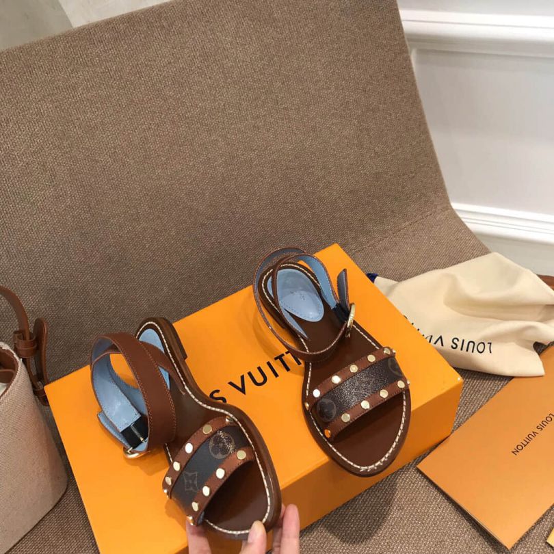 LV Leather Double Women Sandals