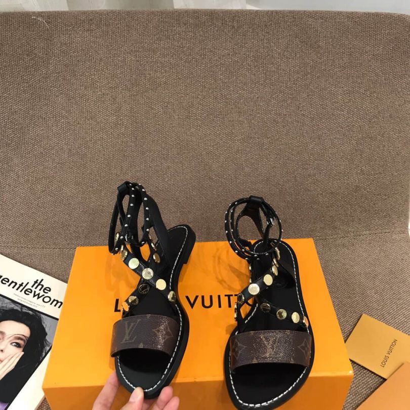 LV Leather Double Women Sandals