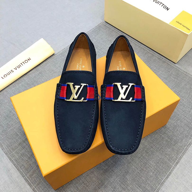 2019 LV Leather Apricot Men Loafers