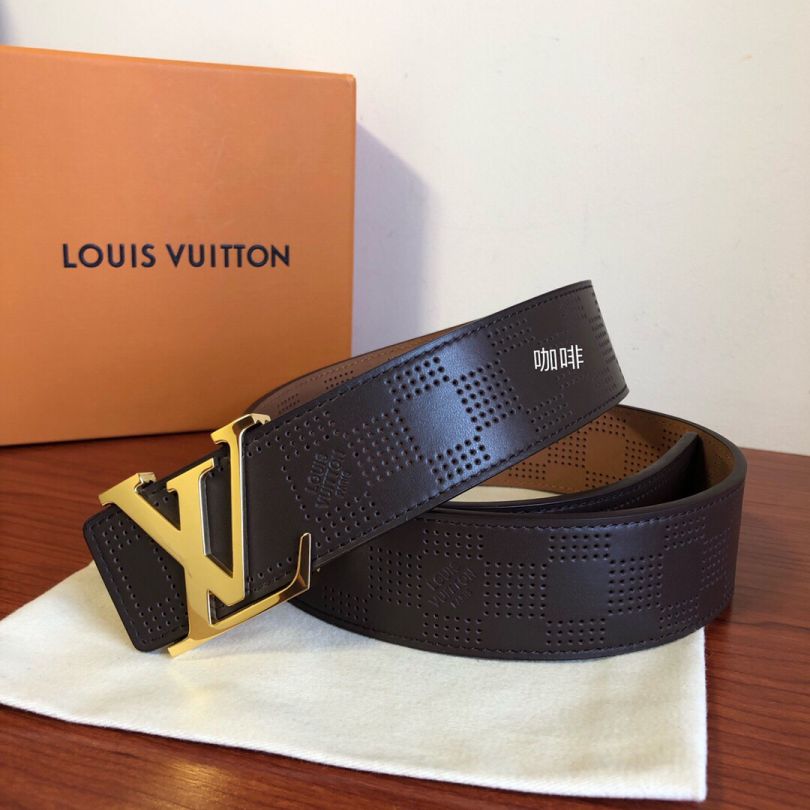 LV Leather 4.0cm Men Belts