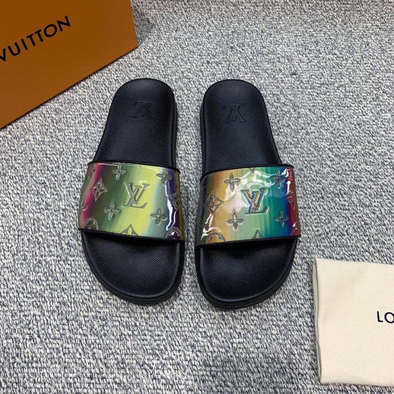 LV Monogram Flowers Men Slippers