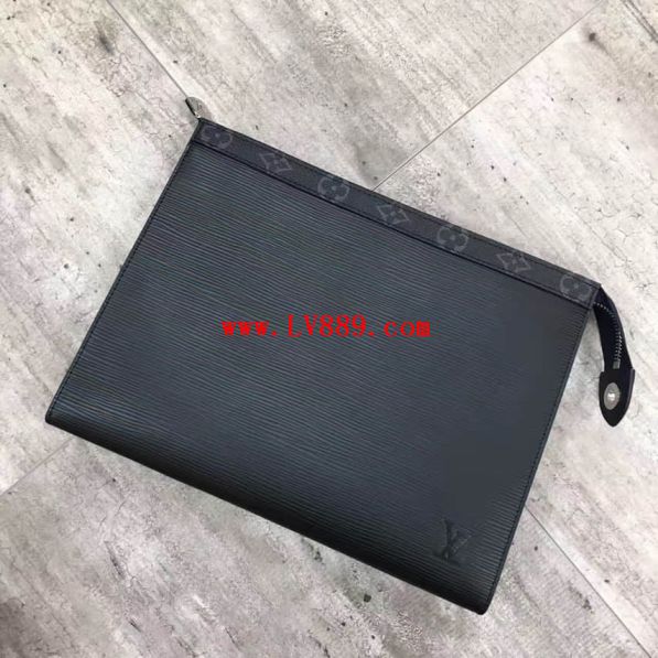 LV M67736 Monogram Eclipse Canvas Epi POCHETTE VOYAGE Medium Clutch Bags