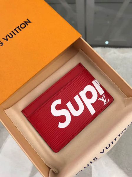 LV M60703 Supreme Red Epi Card Holder