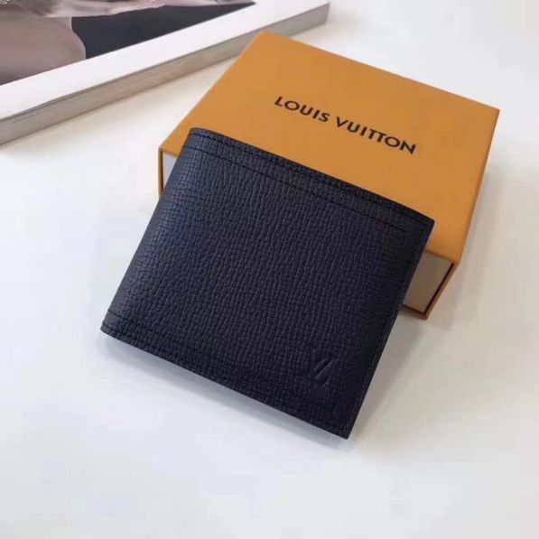 LV Short Bi-Fold M64135 Blue Wallets