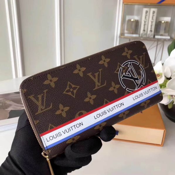 LV Monogram Print Zippy Zip Bi-Fold M60017 Wallets