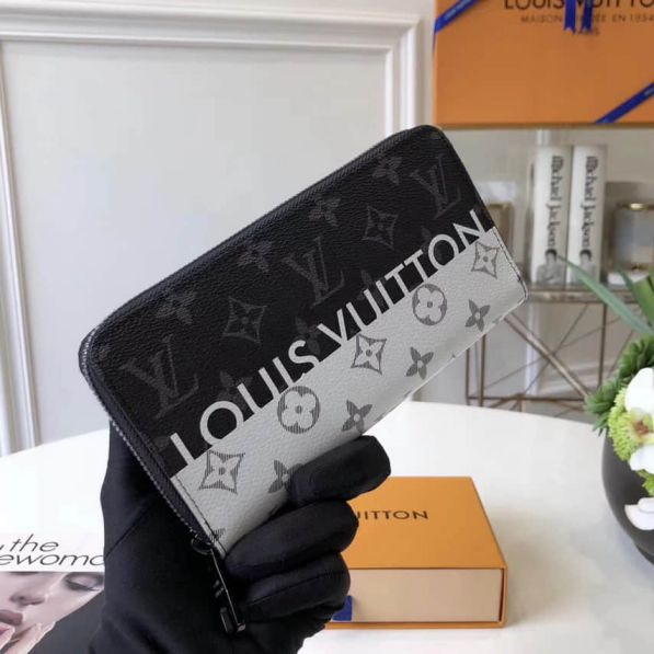 LV Split Black White Zippy Zip Bi-Fold Wallets