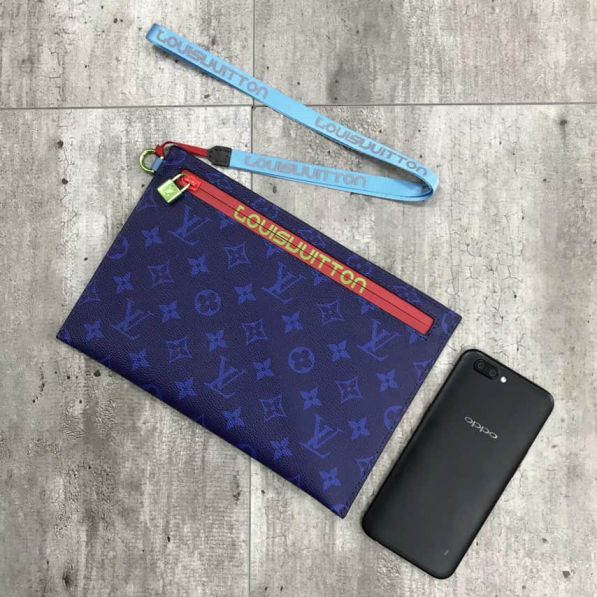 LV 2018 Large Blue Clutch Bags