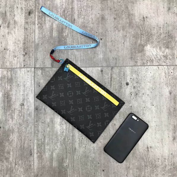 LV 2018 Large Black Grey Clutch Bags