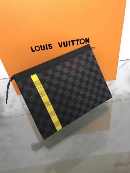 LV 2018 Yellow N64444 Clutch Bags