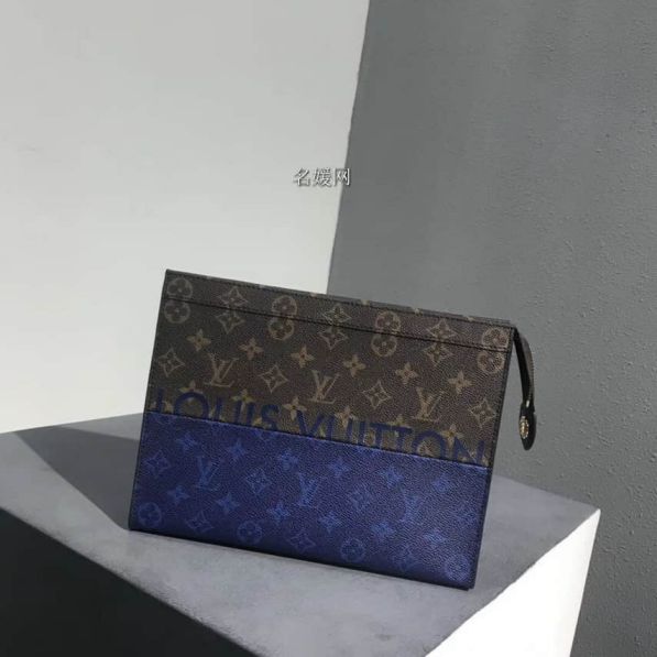 LV 2018 Monogram Blue Pochette Voyage M63066 Clutch Bags