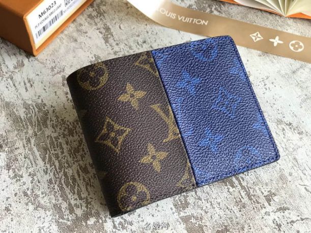 LV Monogram Blue MULTIPLE Bi-Fold M63023 Wallets