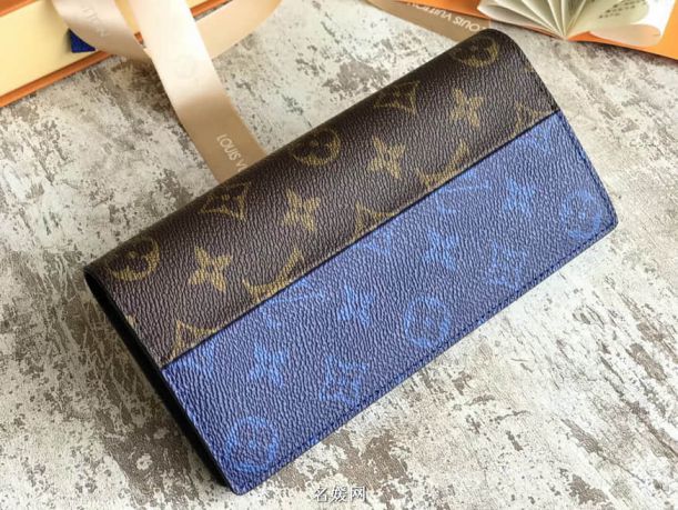 LV Monogram Blue BRAZZA Bi-Fold M63026 Wallets