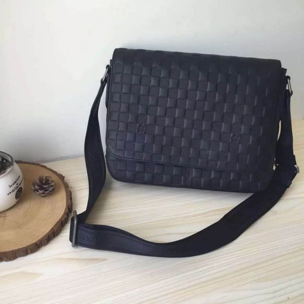 LV N41286 Damier Infini Men Crossbody Small Black Shoulder Bags