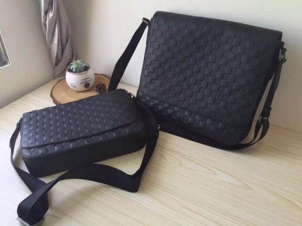 LV N41284 Damier Infini Men Crossbody Large Black Shoulder Bags